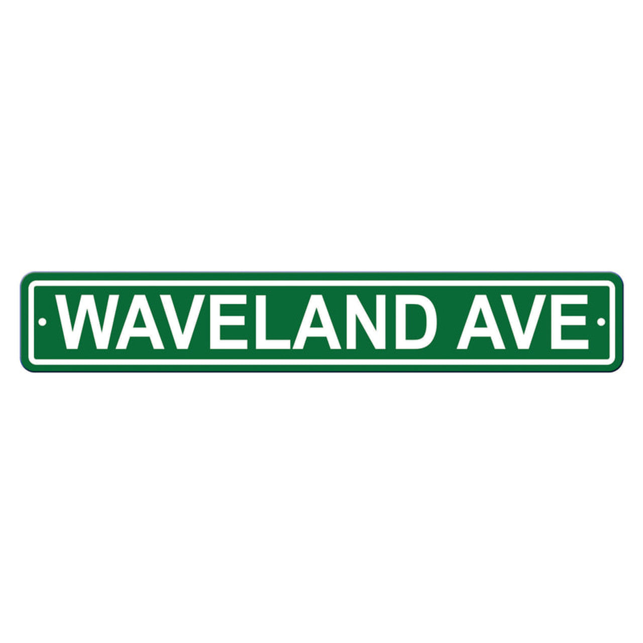 Chicago Cubs Sign 4x24 Plastic Street Style Waveland Avenue CO - Sports Collectibles, Sports Memorabilia, Sports Fan Shop, Sports Gifts