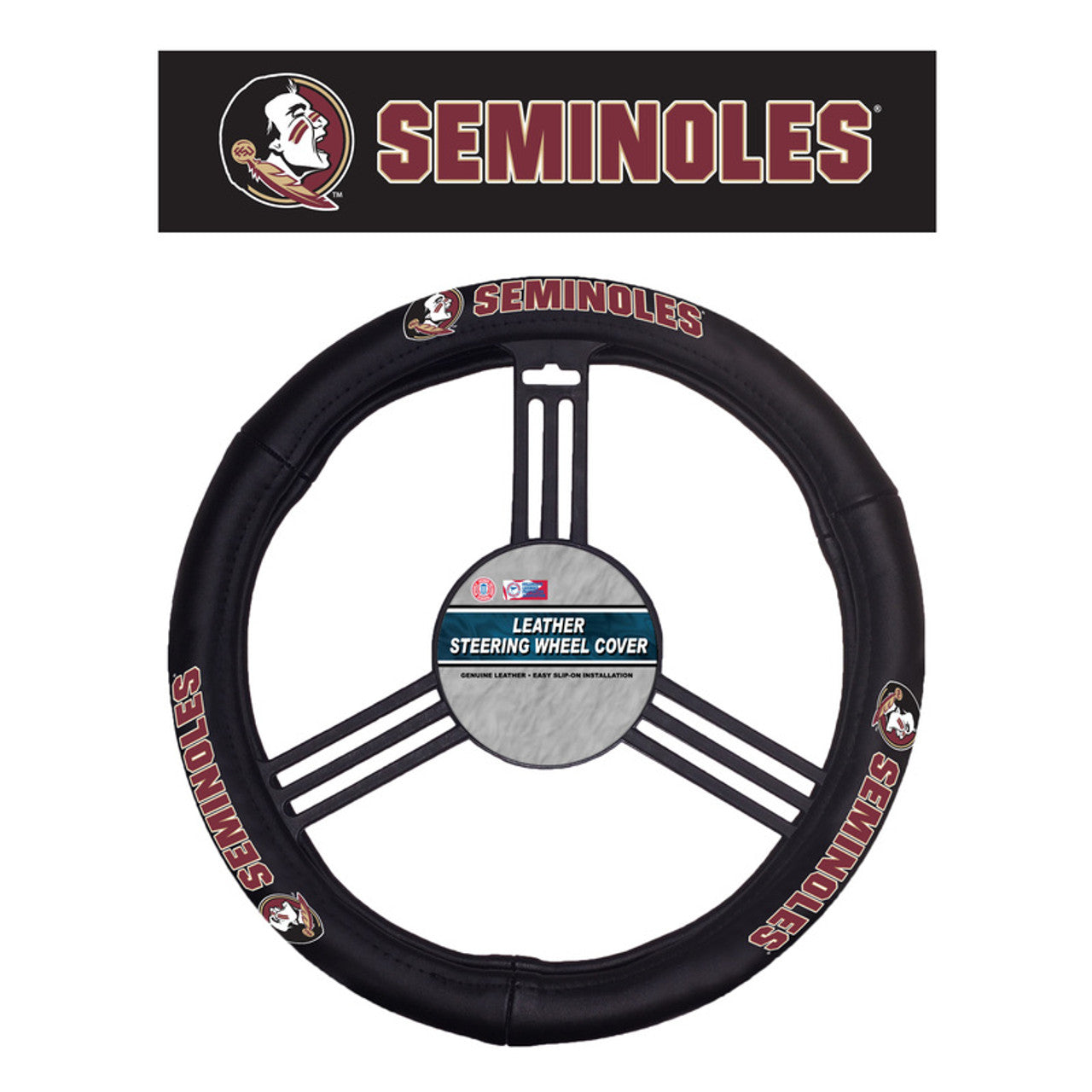 Florida State Seminoles Steering Wheel Cover Leather CO - Sports Collectibles, Sports Memorabilia, Sports Fan Shop, Sports Gifts