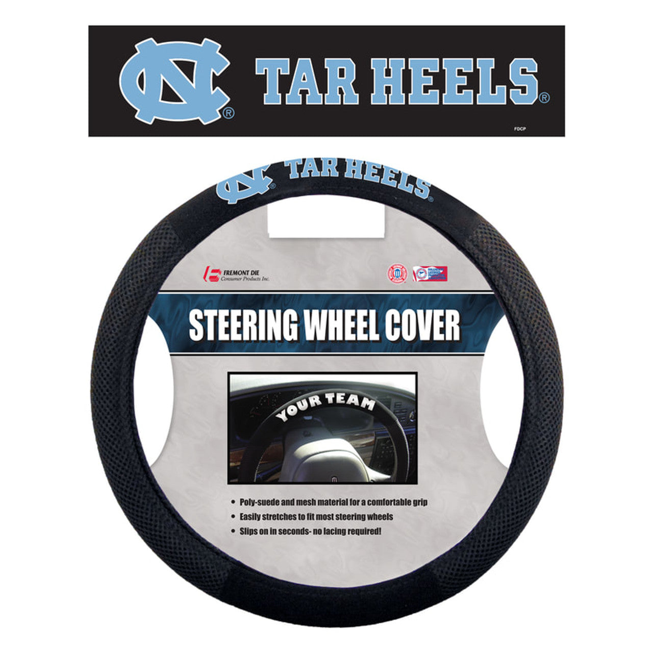 North Carolina Tar Heels Steering Wheel Cover Mesh Style Alternate CO - Sports Collectibles, Sports Memorabilia, Sports Fan Shop, Sports Gifts