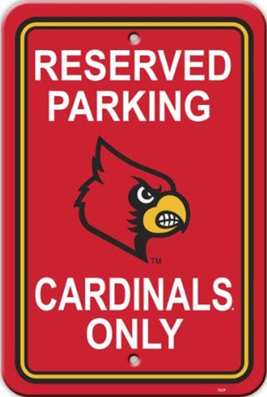 Louisville Cardinals Sign 12x18 Plastic Reserved Parking Style CO - Sports Collectibles, Sports Memorabilia, Sports Fan Shop, Sports Gifts