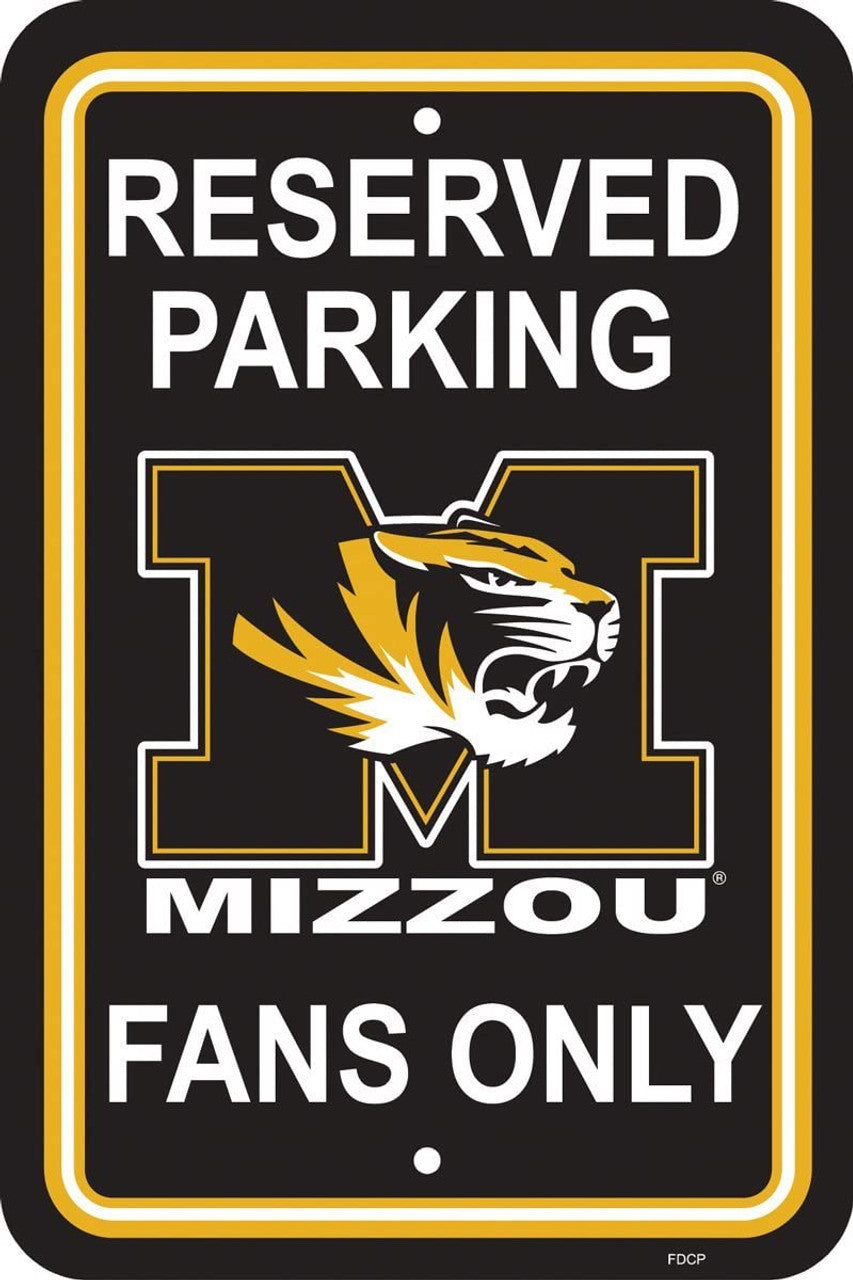 Missouri Tigers Sign 12x18 Plastic Reserved Parking Style CO - Sports Collectibles, Sports Memorabilia, Sports Fan Shop, Sports Gifts