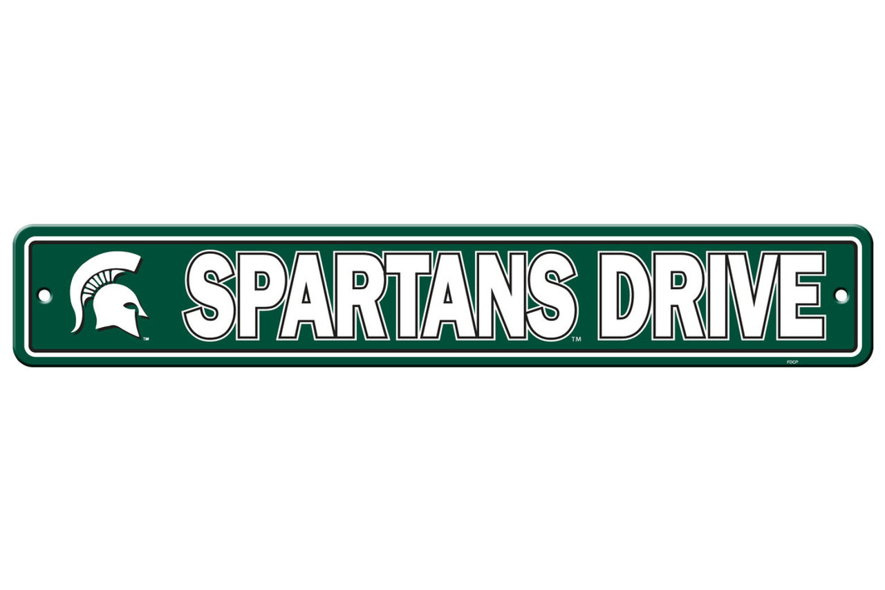 Michigan State Spartans Sign 4x24 Plastic Street Style CO - Sports Collectibles, Sports Memorabilia, Sports Fan Shop, Sports Gifts