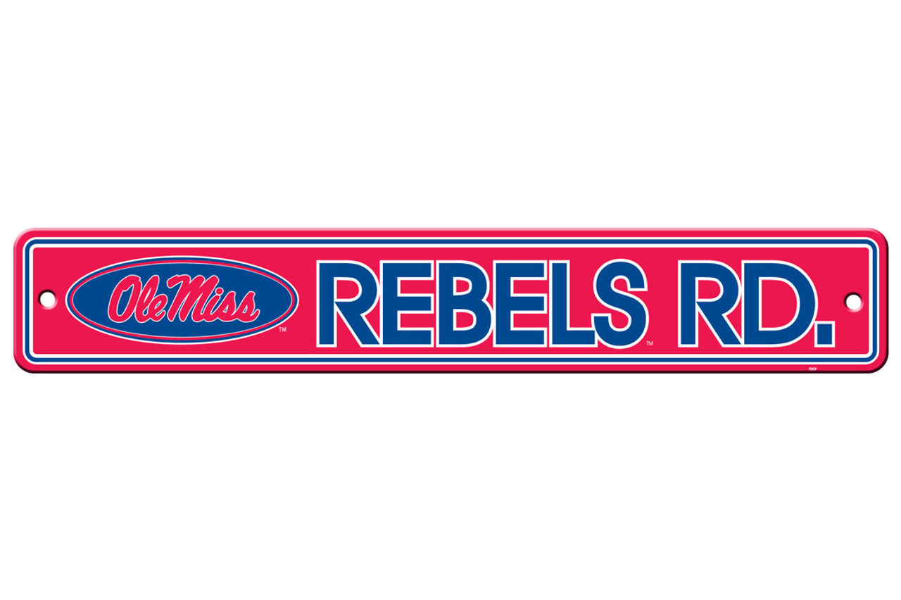 Mississippi Rebels Sign 4x24 Plastic Street Style - Special Order - Sports Collectibles, Sports Memorabilia, Sports Fan Shop, Sports Gifts