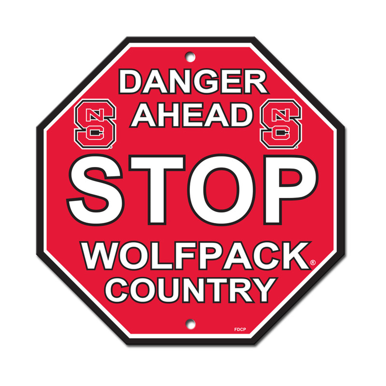 North Carolina State Wolfpack Sign 12x12 Plastic Stop Style CO - Sports Collectibles, Sports Memorabilia, Sports Fan Shop, Sports Gifts