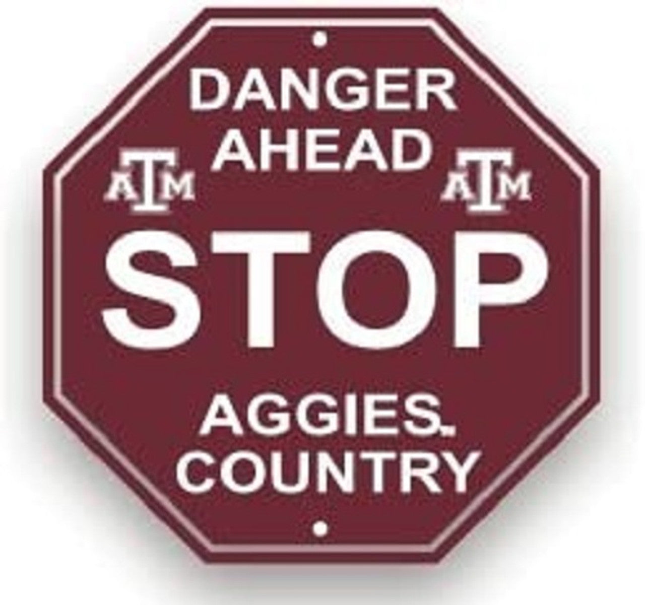 Texas A&M Aggies Sign 12x12 Plastic Stop Style CO - Sports Collectibles, Sports Memorabilia, Sports Fan Shop, Sports Gifts