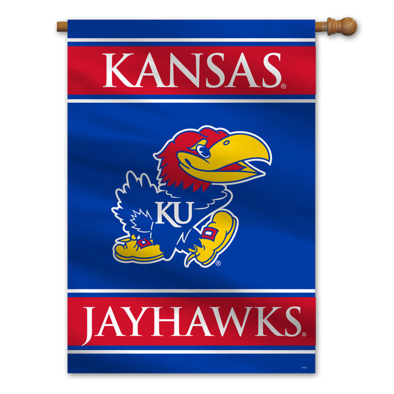 Kansas Jayhawks Banner 28x40 House Flag Style 2 Sided CO - Sports Collectibles, Sports Memorabilia, Sports Fan Shop, Sports Gifts
