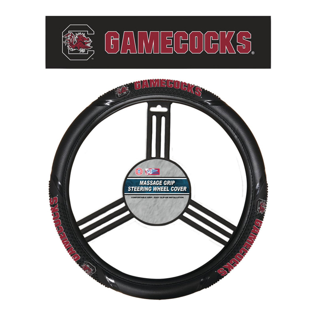 South Carolina Gamecocks Steering Wheel Cover Massage Grip Style CO - Sports Collectibles, Sports Memorabilia, Sports Fan Shop, Sports Gifts