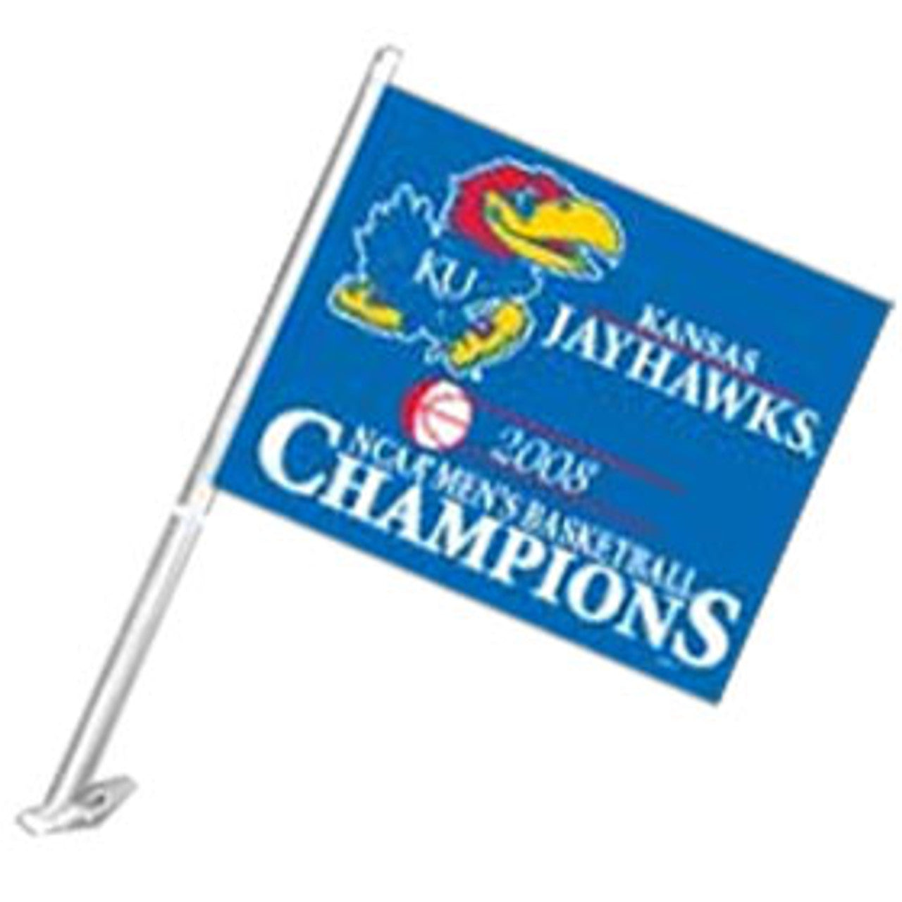 Kansas Jayhawks Flag Car Style 2008 Basketball National Champs Design CO - Sports Collectibles, Sports Memorabilia, Sports Fan Shop, Sports Gifts