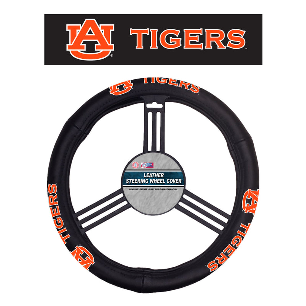 Auburn Tigers Steering Wheel Cover Leather CO - Sports Collectibles, Sports Memorabilia, Sports Fan Shop, Sports Gifts