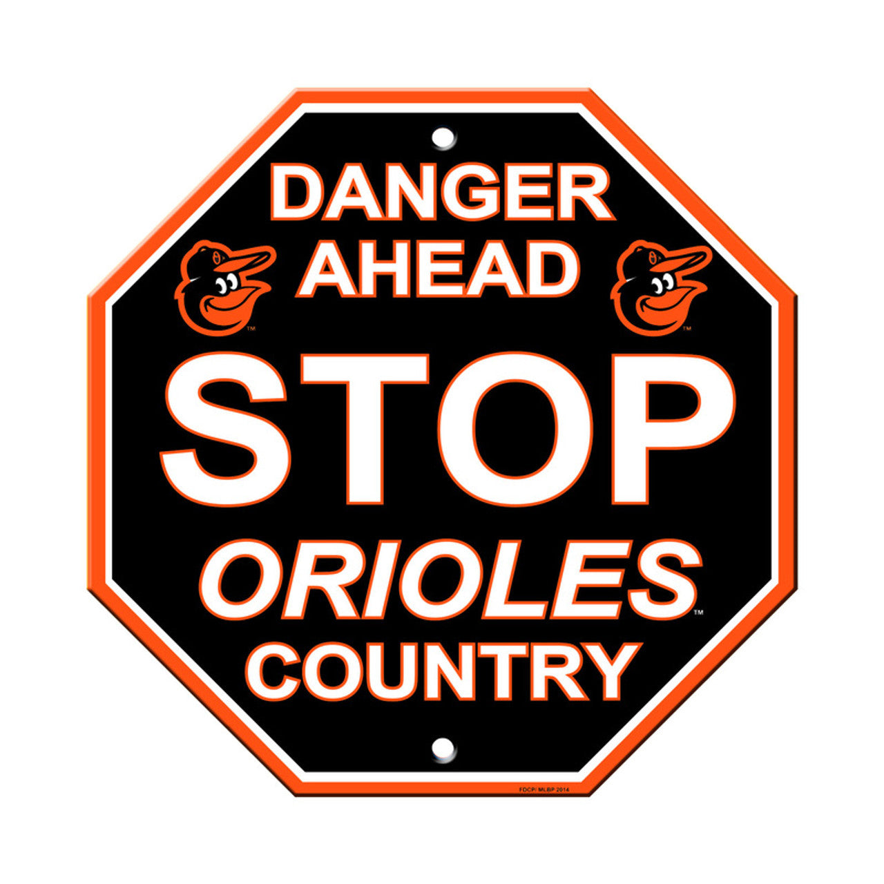 Baltimore Orioles Sign 12x12 Plastic Stop Style CO - Sports Collectibles, Sports Memorabilia, Sports Fan Shop, Sports Gifts