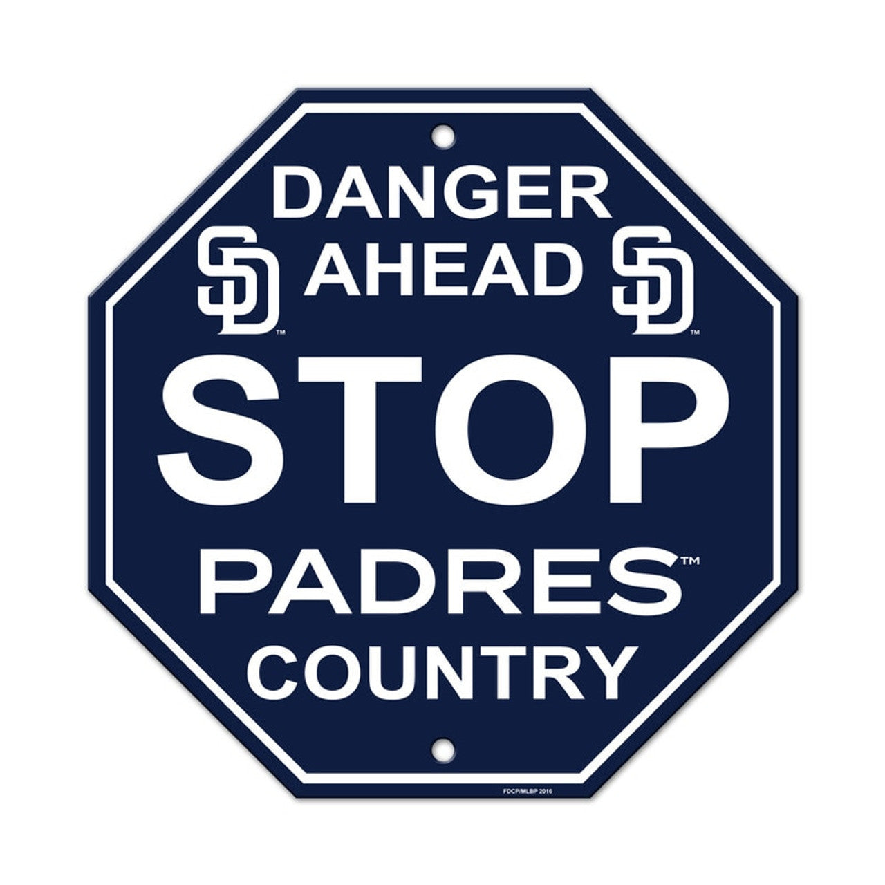 San Diego Padres Sign 12x12 Plastic Stop Style CO - Sports Collectibles, Sports Memorabilia, Sports Fan Shop, Sports Gifts