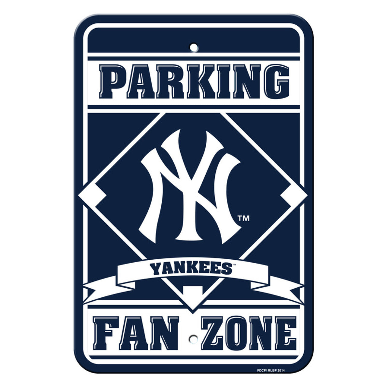 New York Yankees Sign 12x18 Plastic Fan Zone Parking Style CO - Sports Collectibles, Sports Memorabilia, Sports Fan Shop, Sports Gifts