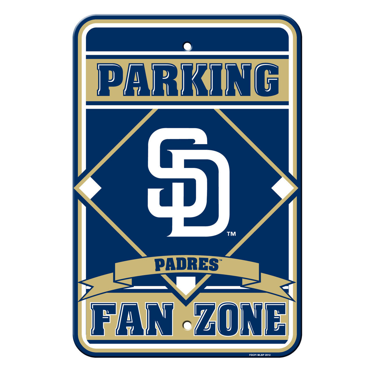 San Diego Padres Sign 12x18 Plastic Fan Zone Parking Style CO - Sports Collectibles, Sports Memorabilia, Sports Fan Shop, Sports Gifts