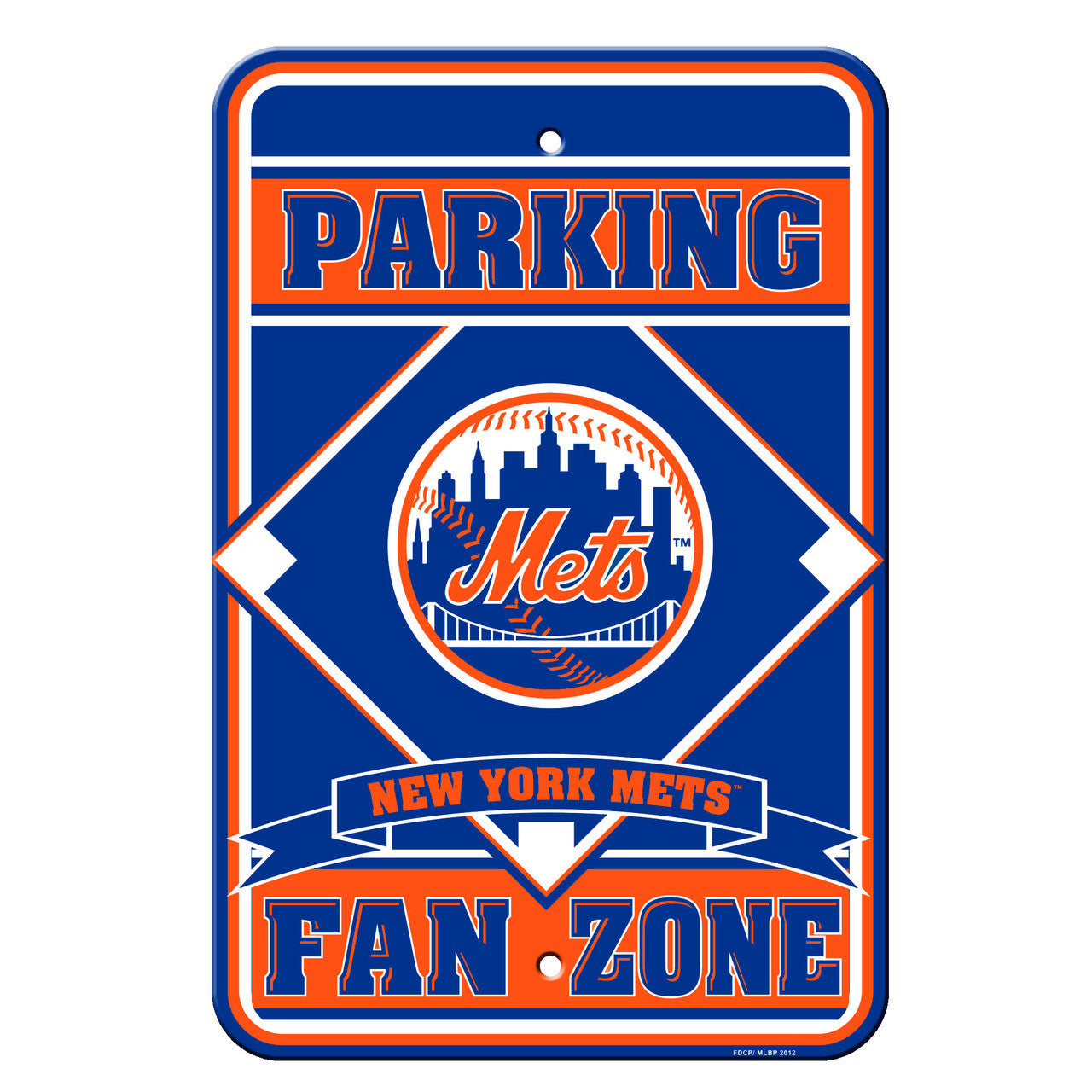 New York Mets Sign 12x18 Plastic Fan Zone Parking Style CO - Sports Collectibles, Sports Memorabilia, Sports Fan Shop, Sports Gifts