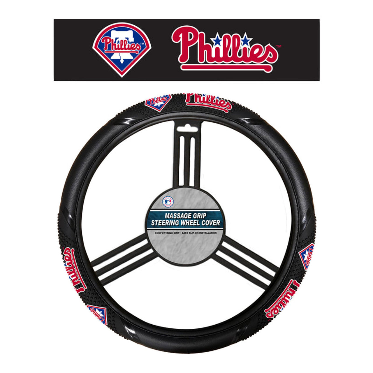 Philadelphia Phillies Steering Wheel Cover Massage Grip Style CO - Sports Collectibles, Sports Memorabilia, Sports Fan Shop, Sports Gifts