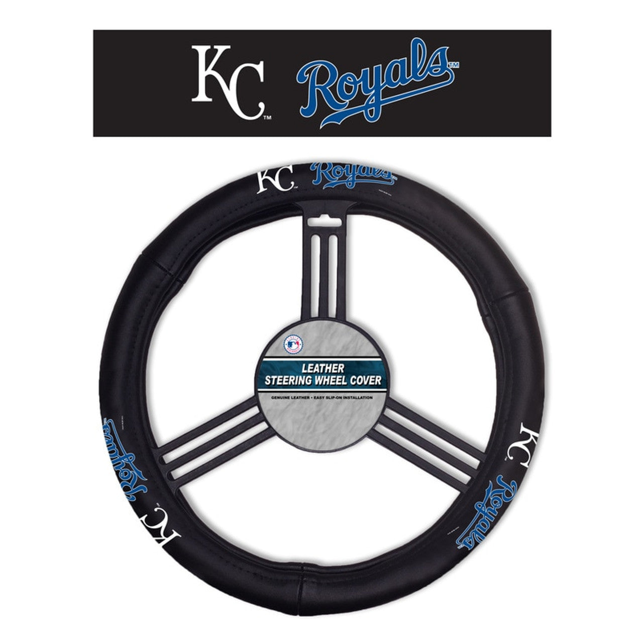 Kansas City Royals Steering Wheel Cover Leather CO - Sports Collectibles, Sports Memorabilia, Sports Fan Shop, Sports Gifts