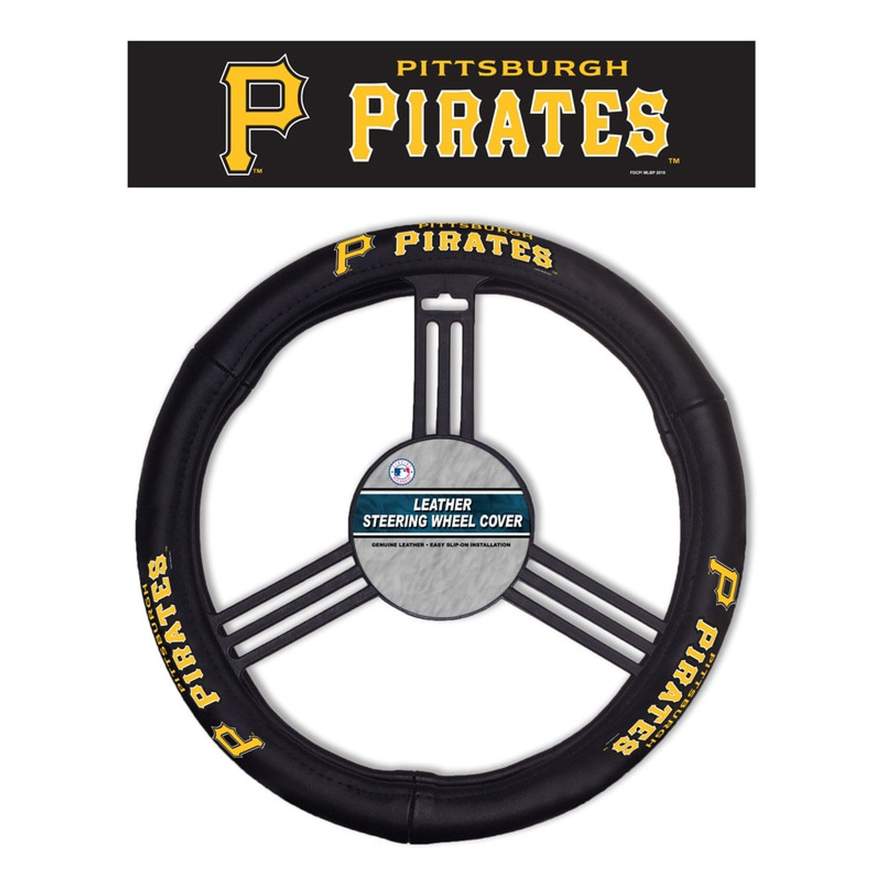 Pittsburgh Pirates Steering Wheel Cover Leather CO - Sports Collectibles, Sports Memorabilia, Sports Fan Shop, Sports Gifts