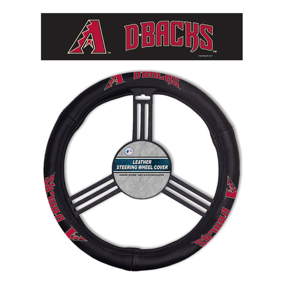 Arizona Diamondbacks Steering Wheel Cover Leather CO - Sports Collectibles, Sports Memorabilia, Sports Fan Shop, Sports Gifts