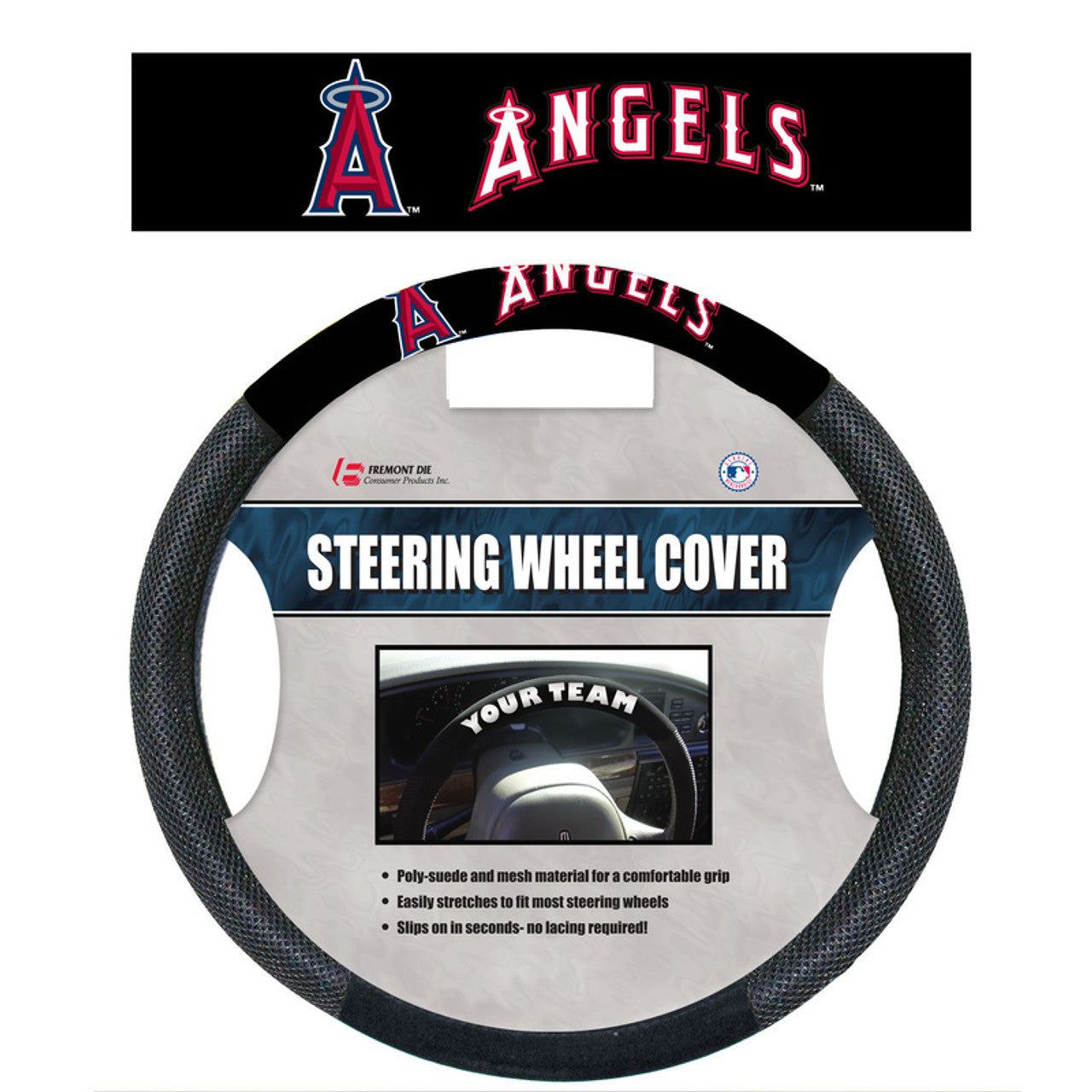 Los Angeles Angels Steering Wheel Cover Mesh Style CO - Sports Collectibles, Sports Memorabilia, Sports Fan Shop, Sports Gifts
