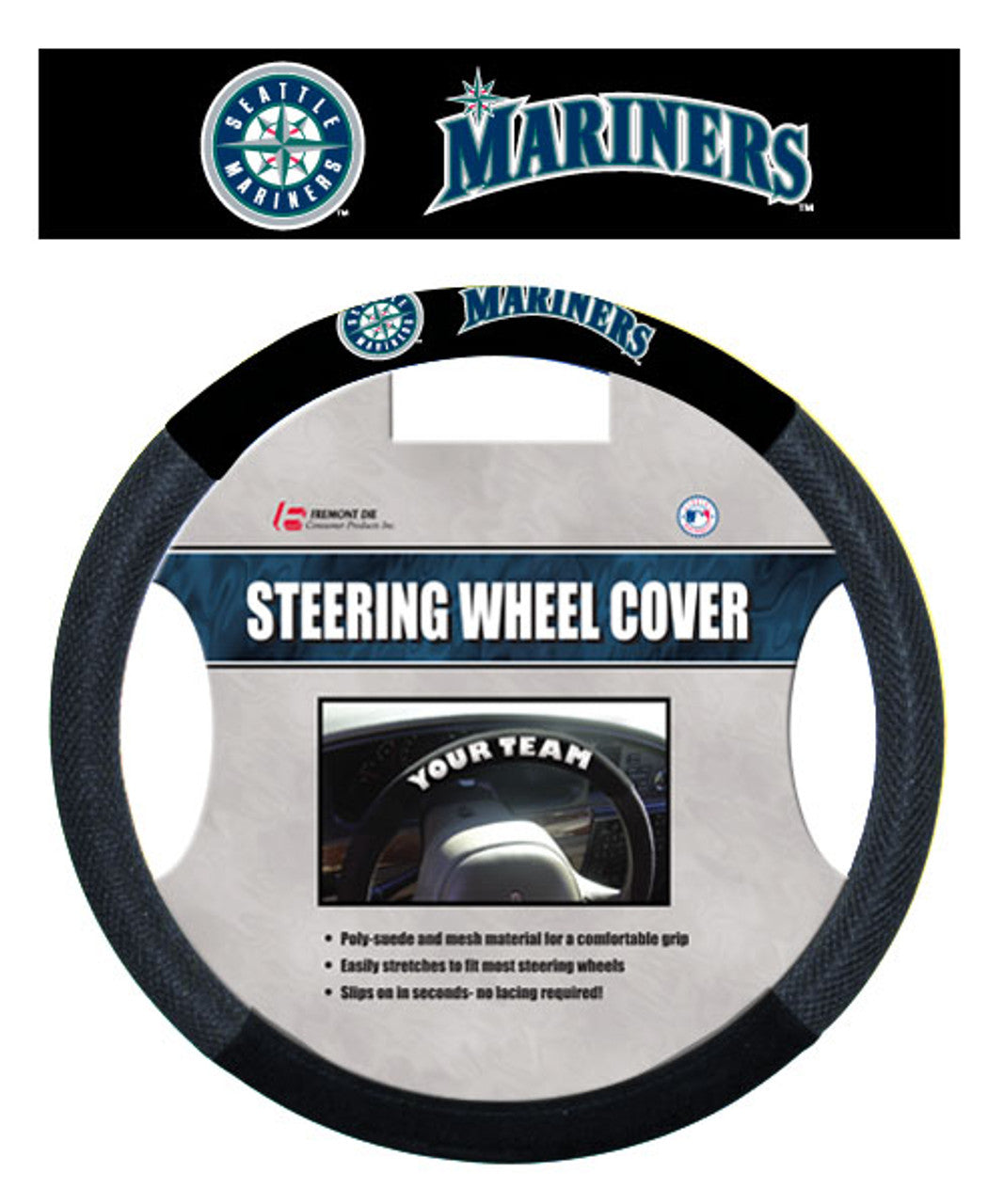 Seattle Mariners Steering Wheel Cover Mesh Style CO - Sports Collectibles, Sports Memorabilia, Sports Fan Shop, Sports Gifts