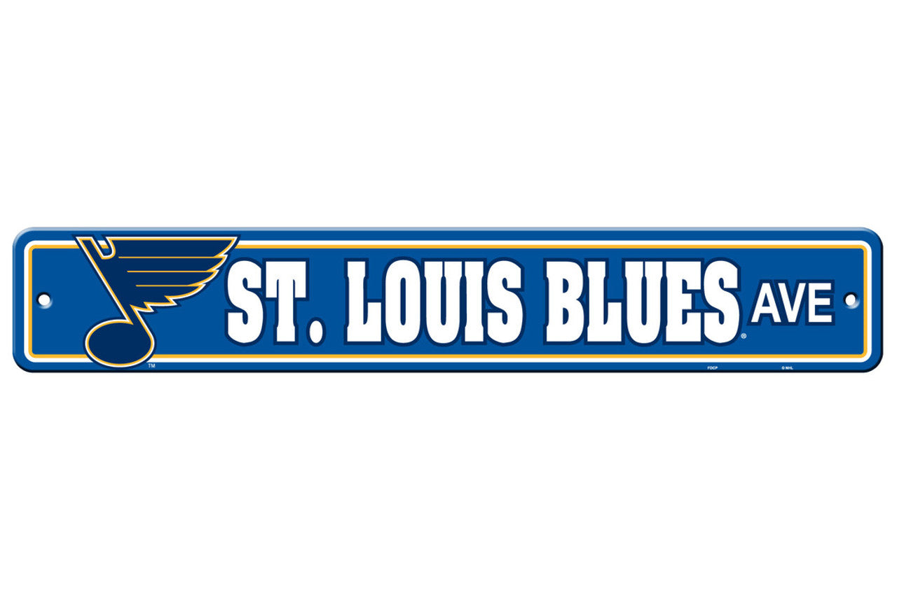 St. Louis Blues Sign 4x24 Plastic Street Style CO - Sports Collectibles, Sports Memorabilia, Sports Fan Shop, Sports Gifts