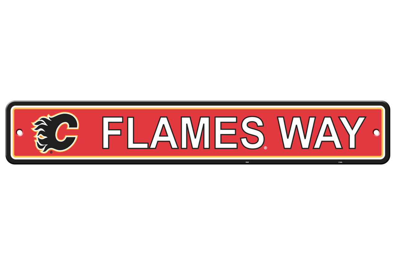 Calgary Flames Sign 4x24 Plastic Street Style CO - Sports Collectibles, Sports Memorabilia, Sports Fan Shop, Sports Gifts