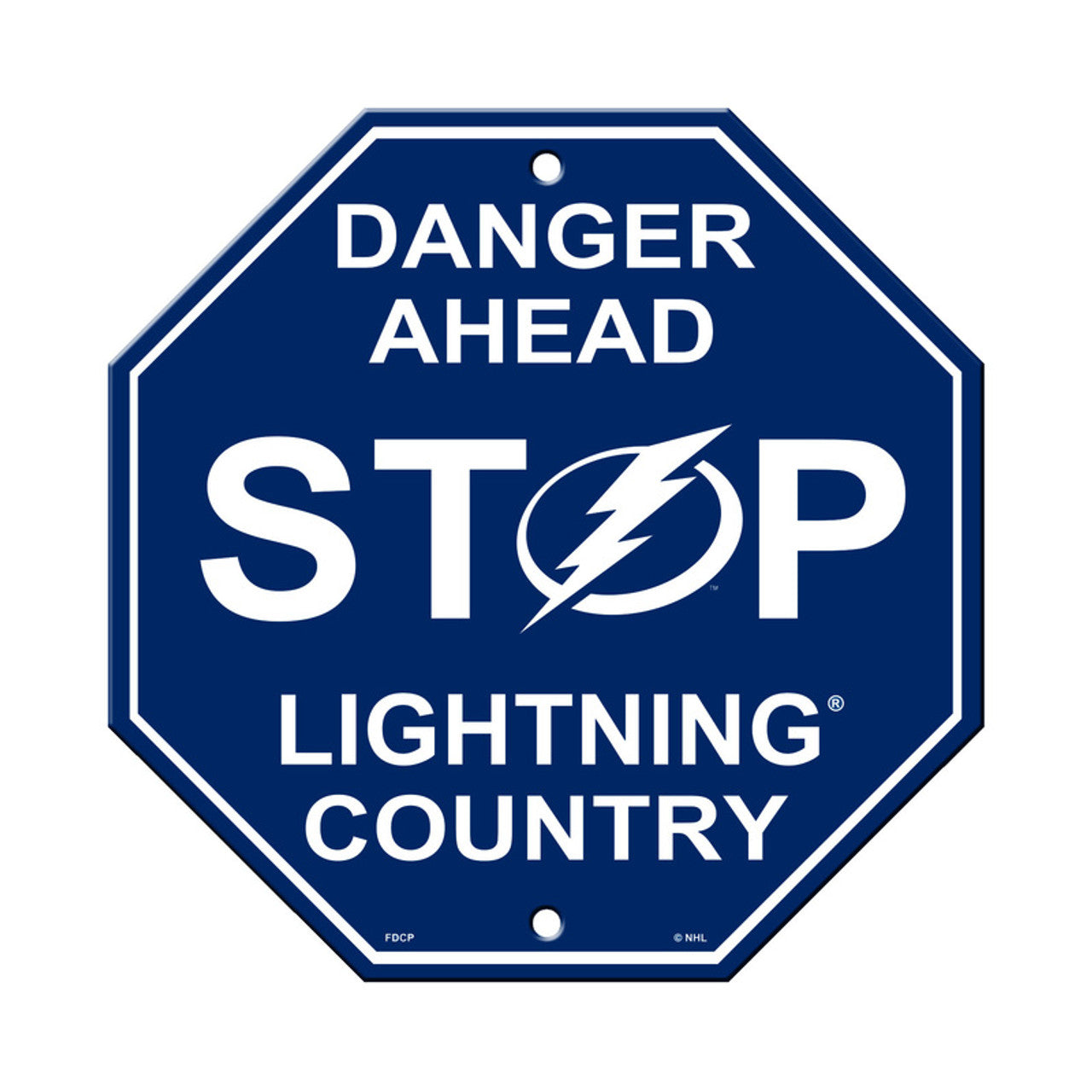 Tampa Bay Lightning Sign 12x12 Plastic Stop Style CO - Sports Collectibles, Sports Memorabilia, Sports Fan Shop, Sports Gifts