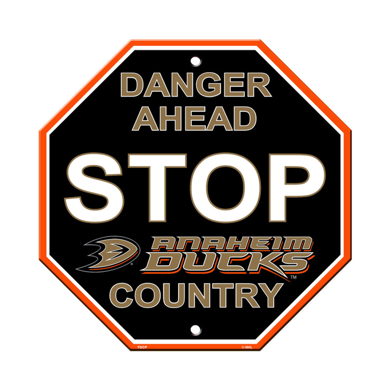 Anaheim Ducks Sign 12x12 Plastic Stop Style CO - Sports Collectibles, Sports Memorabilia, Sports Fan Shop, Sports Gifts
