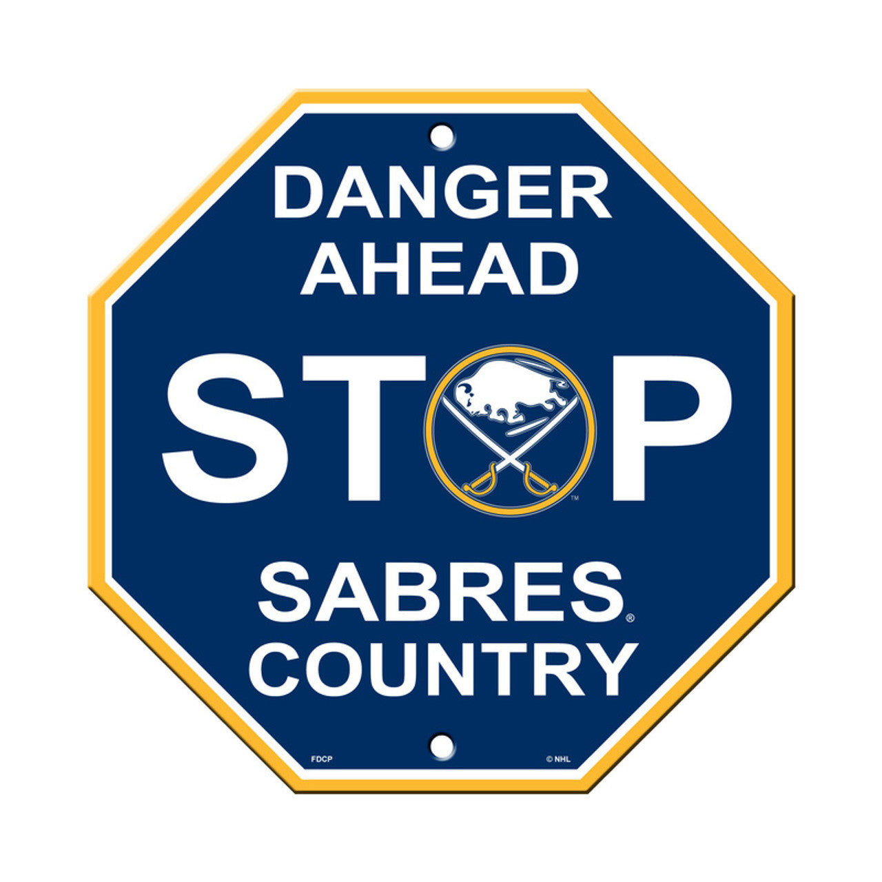 Buffalo Sabres Sign 12x12 Plastic Stop Style CO - Sports Collectibles, Sports Memorabilia, Sports Fan Shop, Sports Gifts
