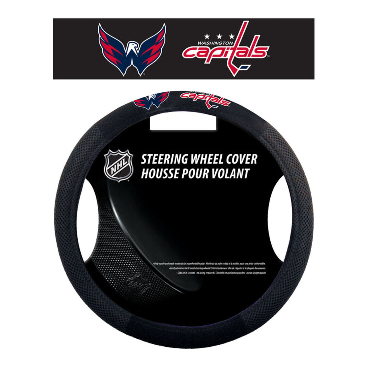 Washington Capitals Steering Wheel Cover Mesh Style CO - Sports Collectibles, Sports Memorabilia, Sports Fan Shop, Sports Gifts
