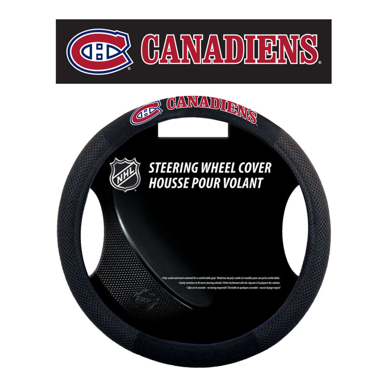 Montreal Canadiens Steering Wheel Cover Mesh Style CO - Sports Collectibles, Sports Memorabilia, Sports Fan Shop, Sports Gifts