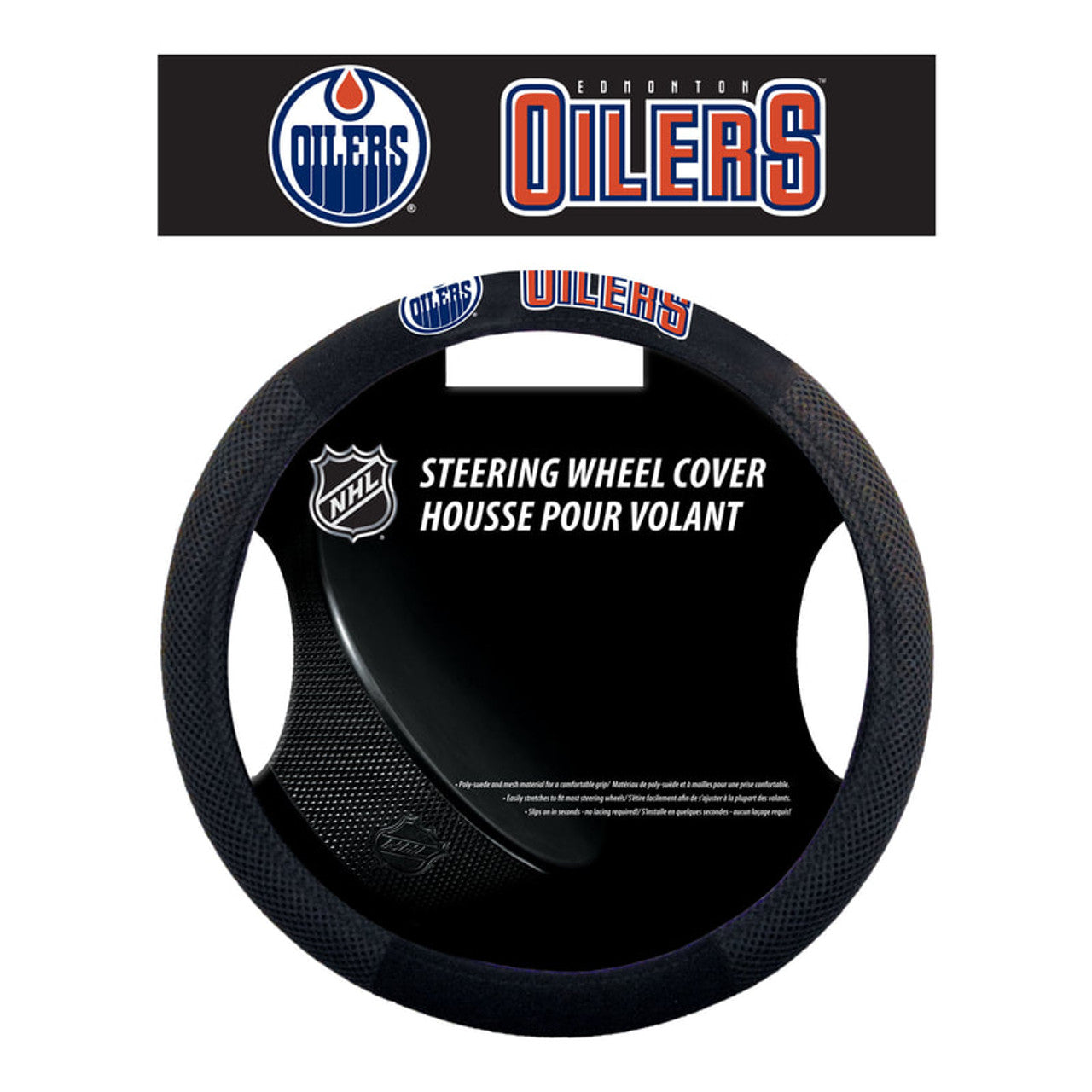 Edmonton Oilers Steering Wheel Cover Mesh Style CO - Sports Collectibles, Sports Memorabilia, Sports Fan Shop, Sports Gifts