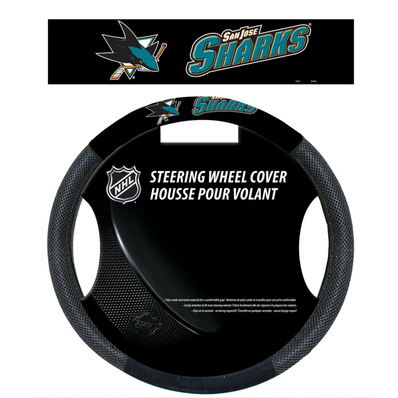 San Jose Sharks Steering Wheel Cover Mesh Style CO - Sports Collectibles, Sports Memorabilia, Sports Fan Shop, Sports Gifts