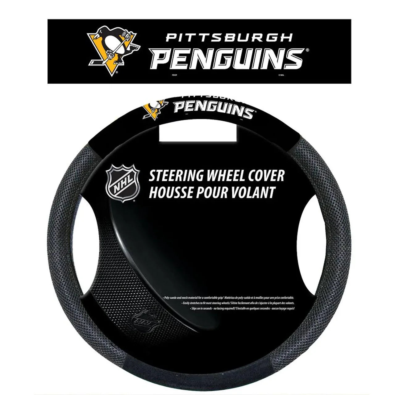 Pittsburgh Penguins Steering Wheel Cover - Mesh - New UPC (CDG) - 757 Sports Collectibles