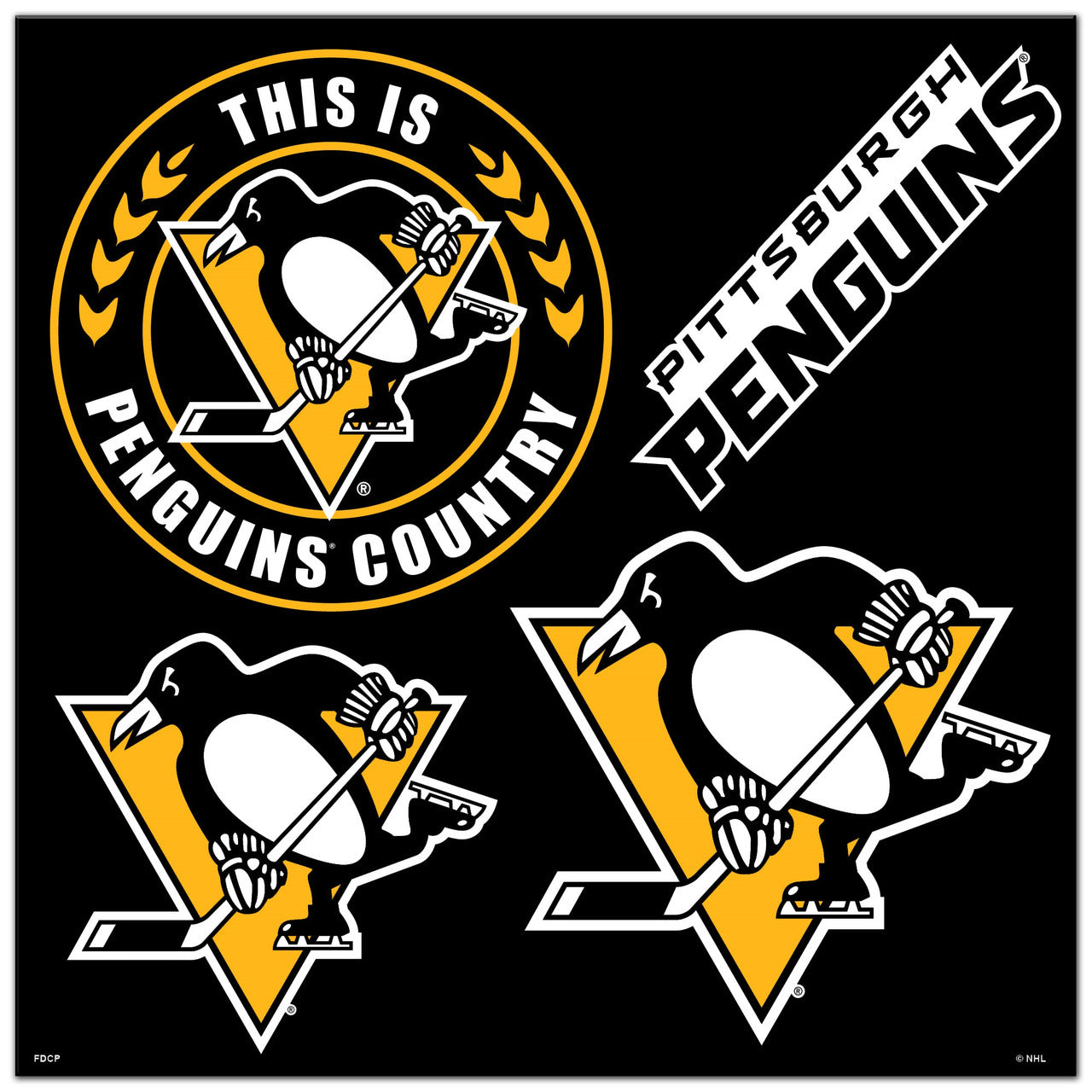 Pittsburgh Penguins Magnet Kit 4 Piece CO - Sports Collectibles, Sports Memorabilia, Sports Fan Shop, Sports Gifts