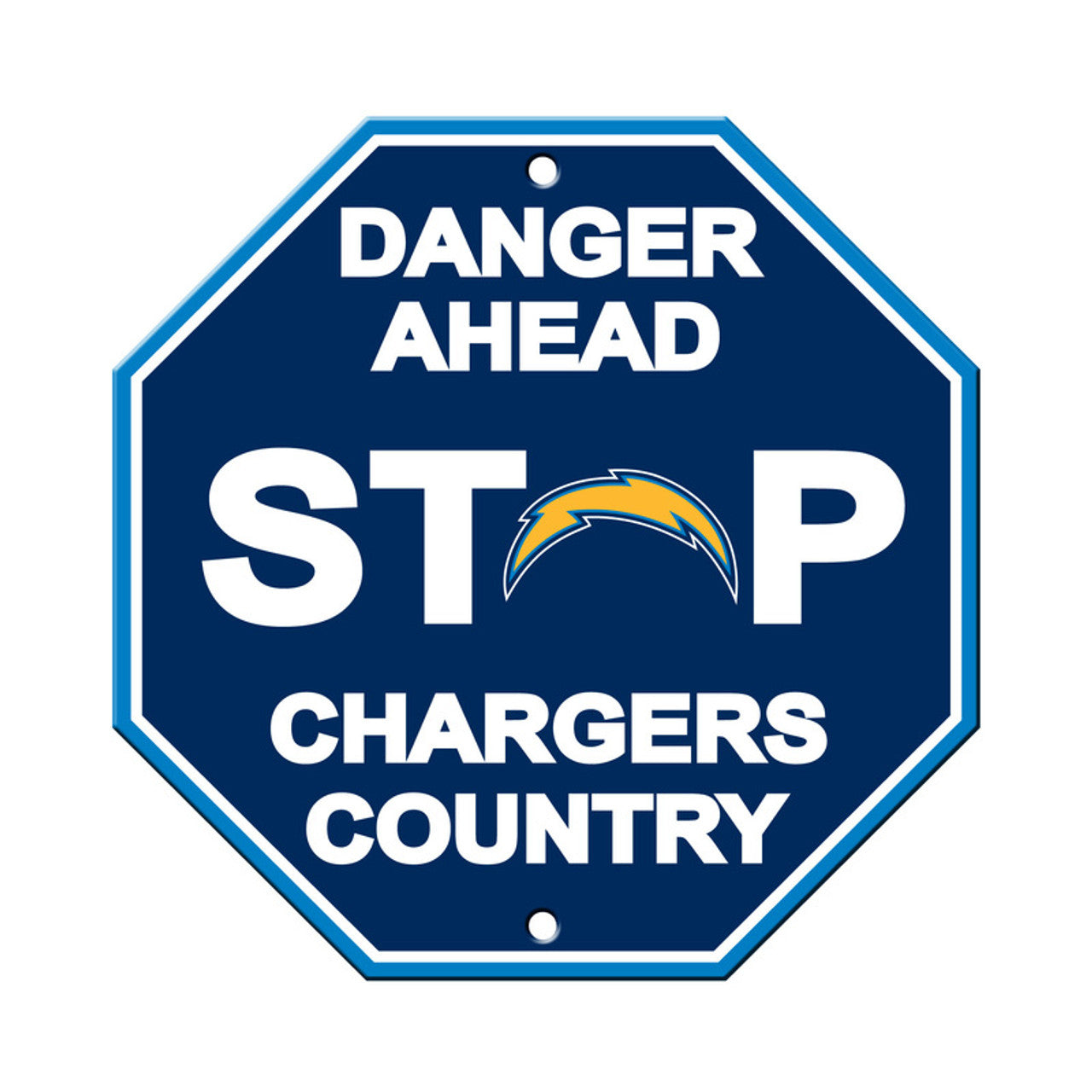 Los Angeles Chargers Sign 12x12 Plastic Stop Style CO - Sports Collectibles, Sports Memorabilia, Sports Fan Shop, Sports Gifts