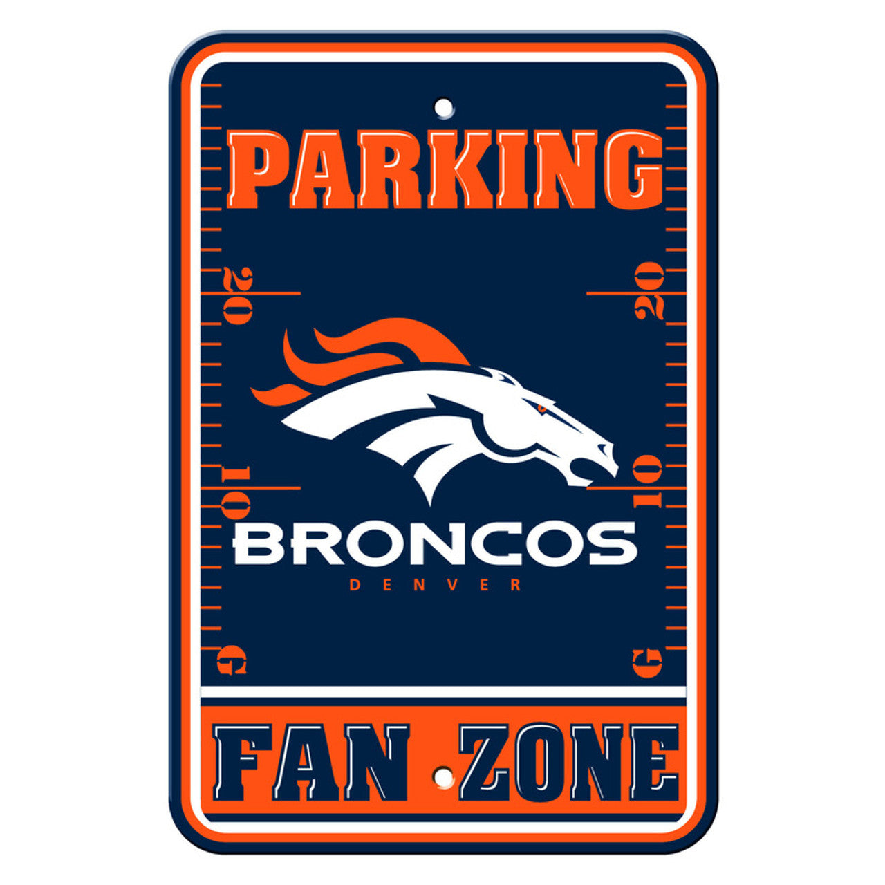 Denver Broncos Sign 12x18 Plastic Fan Zone Parking Style CO - Sports Collectibles, Sports Memorabilia, Sports Fan Shop, Sports Gifts