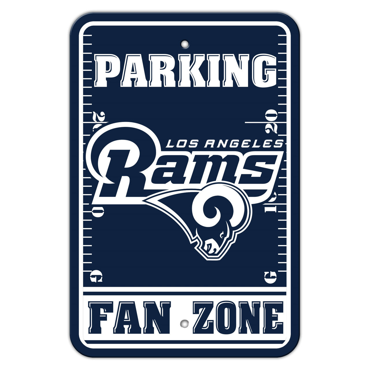 Los Angeles Rams Sign 12x18 Plastic Fan Zone Parking Style Blue and White Logo CO - Sports Collectibles, Sports Memorabilia, Sports Fan Shop, Sports Gifts