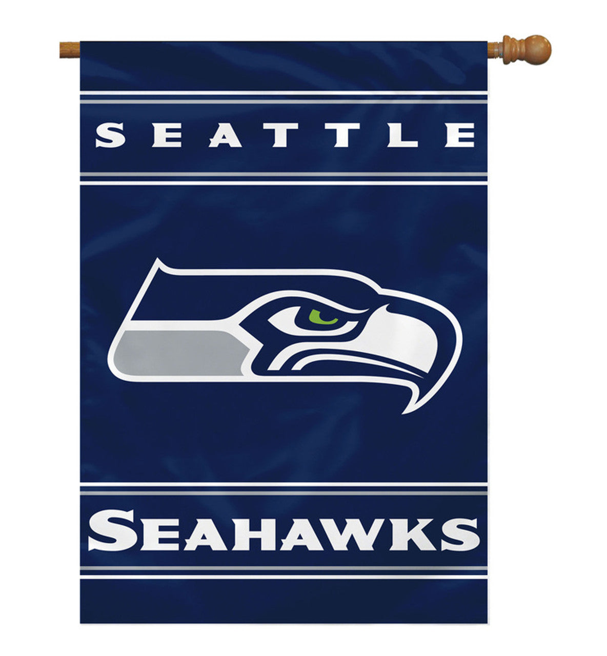 Seattle Seahawks Banner 28x40 House Flag Style 2 Sided CO - Sports Collectibles, Sports Memorabilia, Sports Fan Shop, Sports Gifts