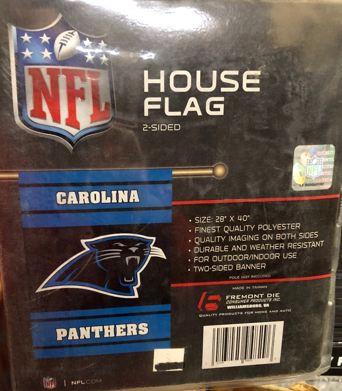 Carolina Panthers Banner 28x40 House Flag Style 2 Sided Special Order - Sports Collectibles, Sports Memorabilia, Sports Fan Shop, Sports Gifts