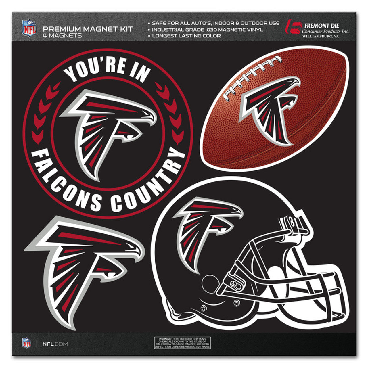 Atlanta Falcons Magnet Kit 4 Piece CO - Sports Collectibles, Sports Memorabilia, Sports Fan Shop, Sports Gifts