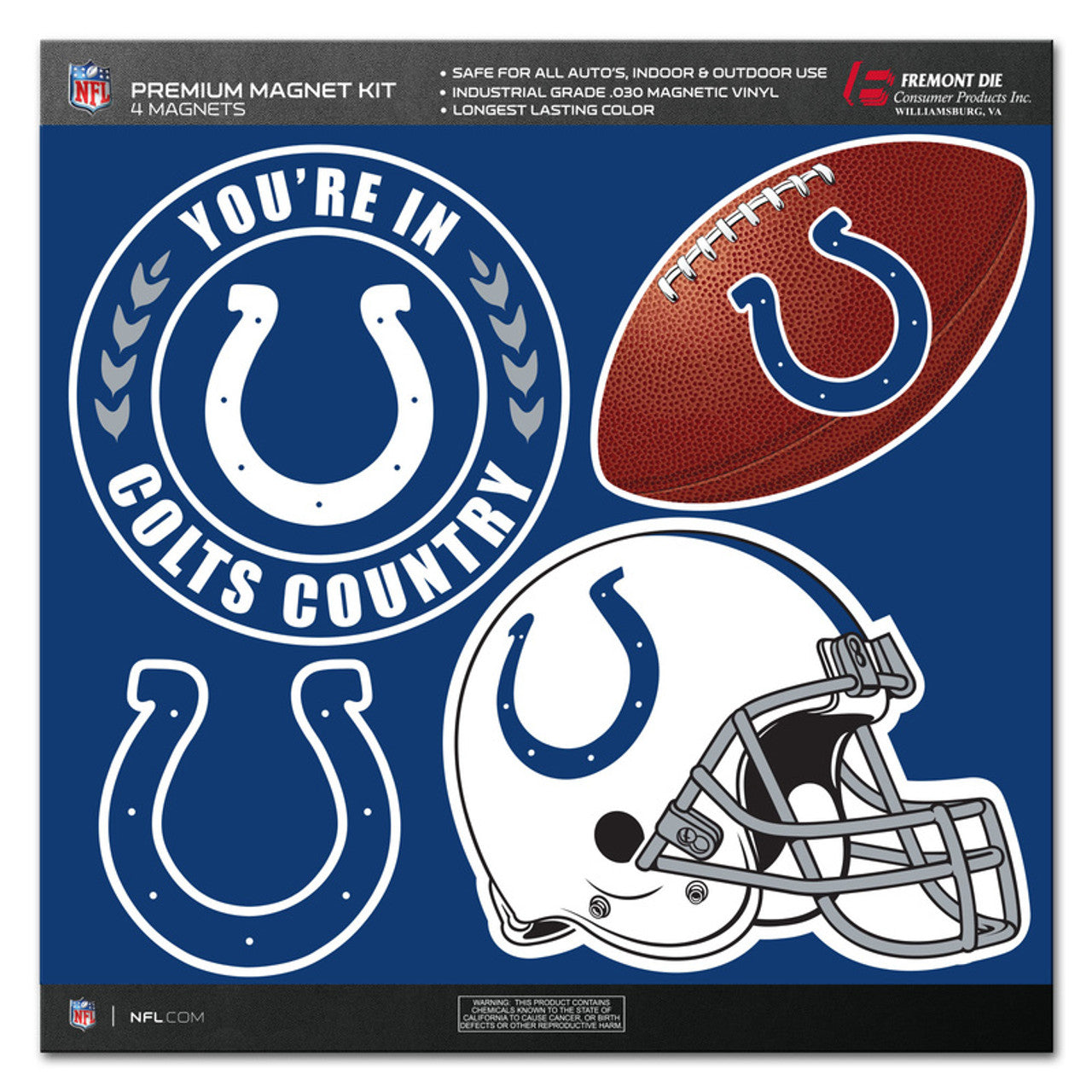 Indianapolis Colts Magnet Kit 4 Piece CO - Sports Collectibles, Sports Memorabilia, Sports Fan Shop, Sports Gifts