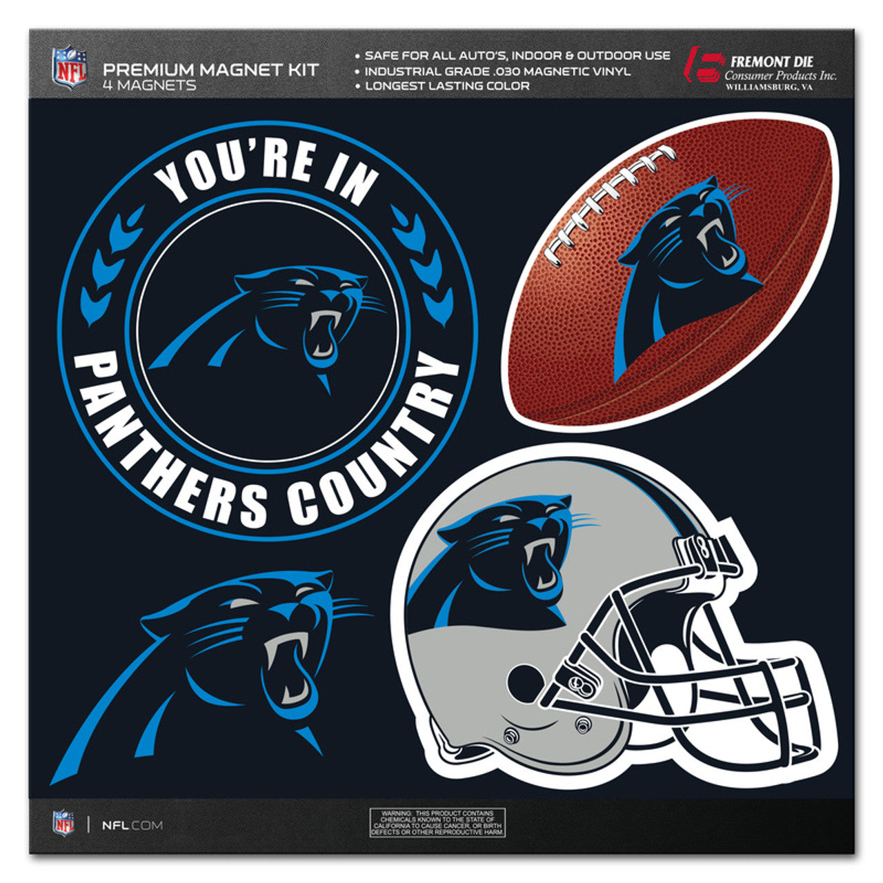 Carolina Panthers Magnet Kit 4 Piece CO - Sports Collectibles, Sports Memorabilia, Sports Fan Shop, Sports Gifts