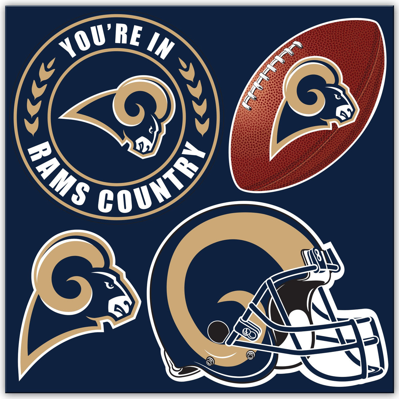 Los Angeles Rams Magnet Kit 4 Piece CO - Sports Collectibles, Sports Memorabilia, Sports Fan Shop, Sports Gifts
