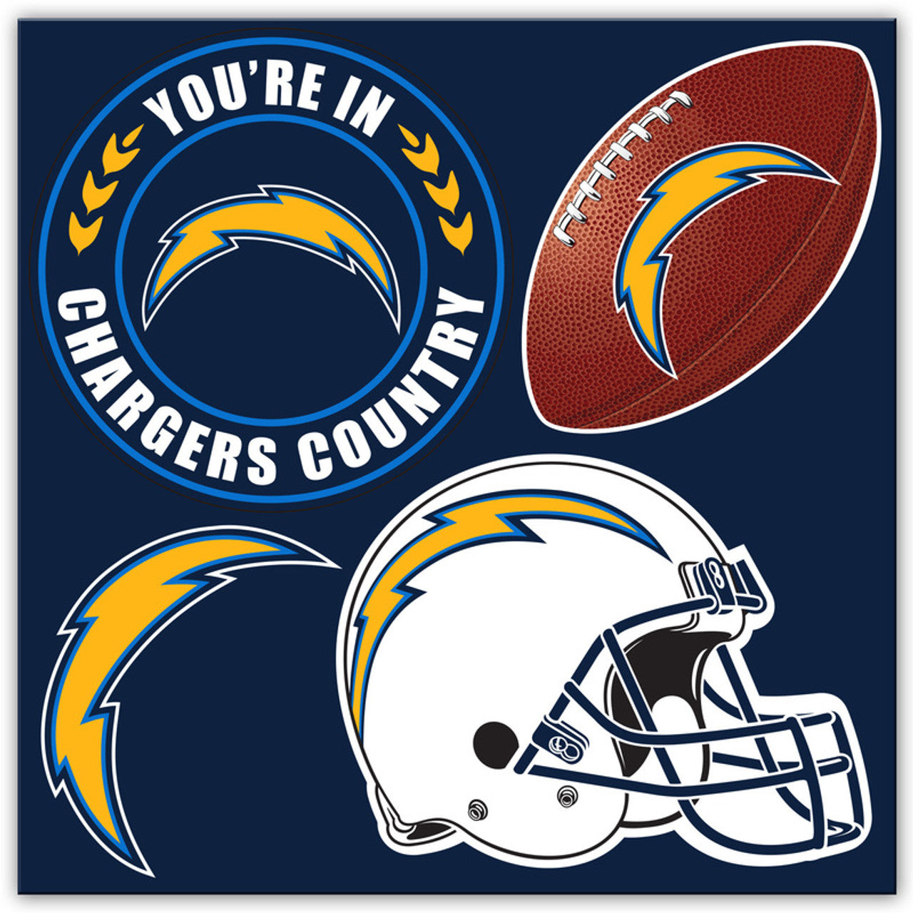 Los Angeles Chargers Magnet Kit 4 Piece CO - Sports Collectibles, Sports Memorabilia, Sports Fan Shop, Sports Gifts