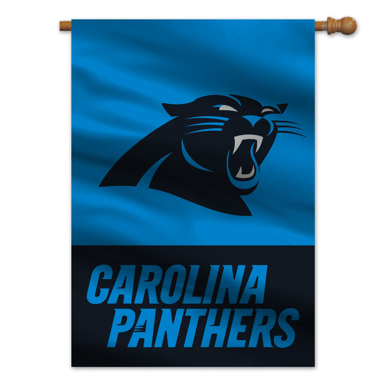 Carolina Panthers Banner 28x40 House Flag Style 2 Sided Split Design CO - Sports Collectibles, Sports Memorabilia, Sports Fan Shop, Sports Gifts