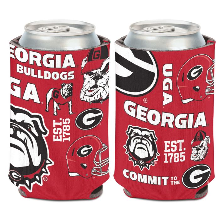 Georgia Bulldogs SCATTERPRINT Can Cooler 12 oz. - Sports Collectibles, Sports Memorabilia, Sports Fan Shop, Sports Gifts
