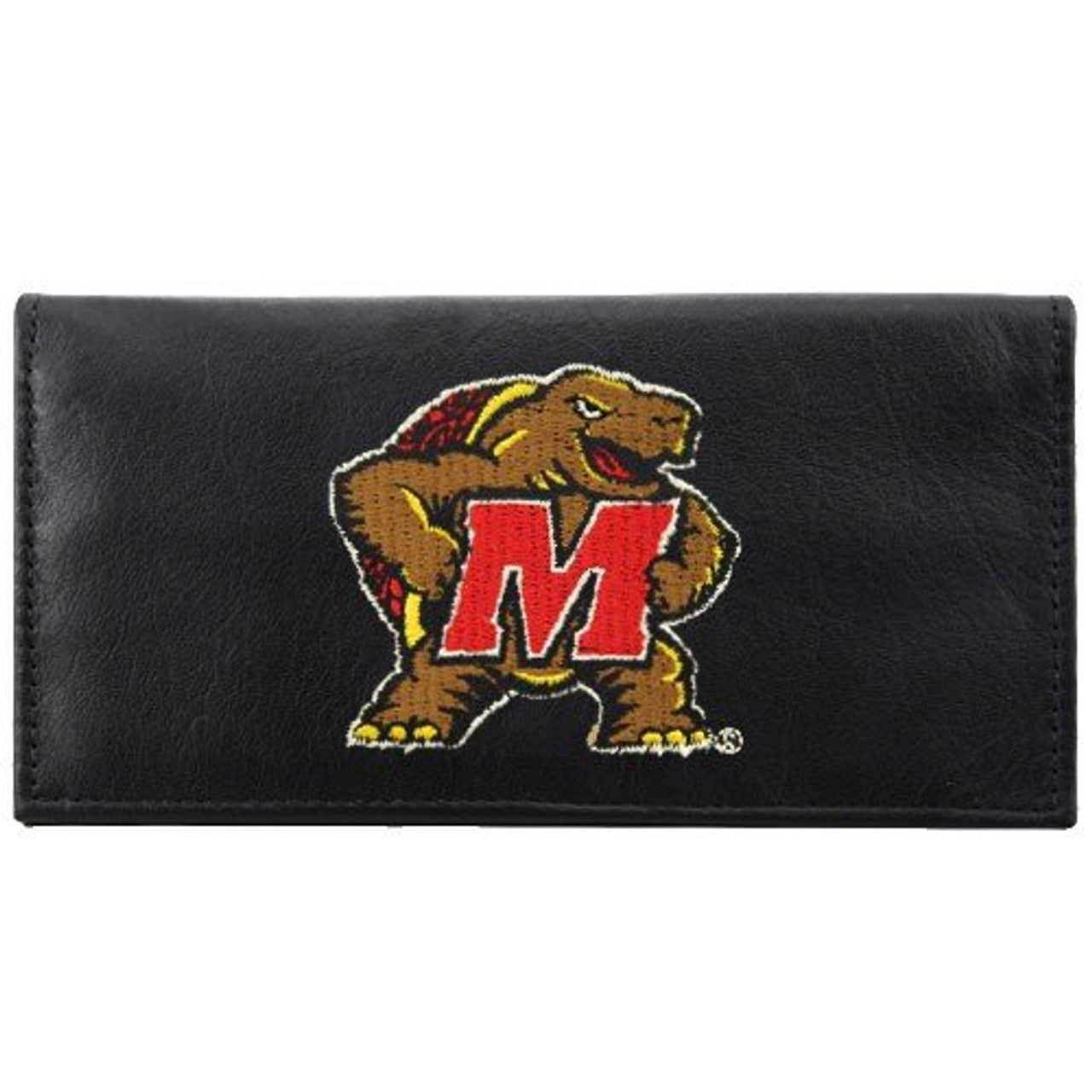 Maryland Terrapins Checkbook Cover Embroidered Leather CO - Sports Collectibles, Sports Memorabilia, Sports Fan Shop, Sports Gifts