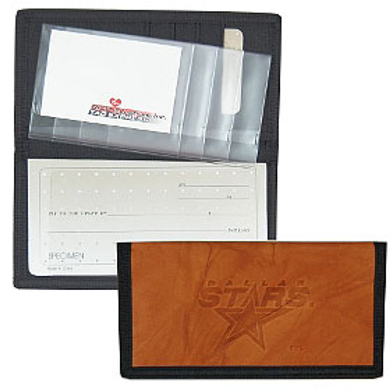 Dallas Stars Checkbook Cover Leather/Nylon Embossed CO - Sports Collectibles, Sports Memorabilia, Sports Fan Shop, Sports Gifts