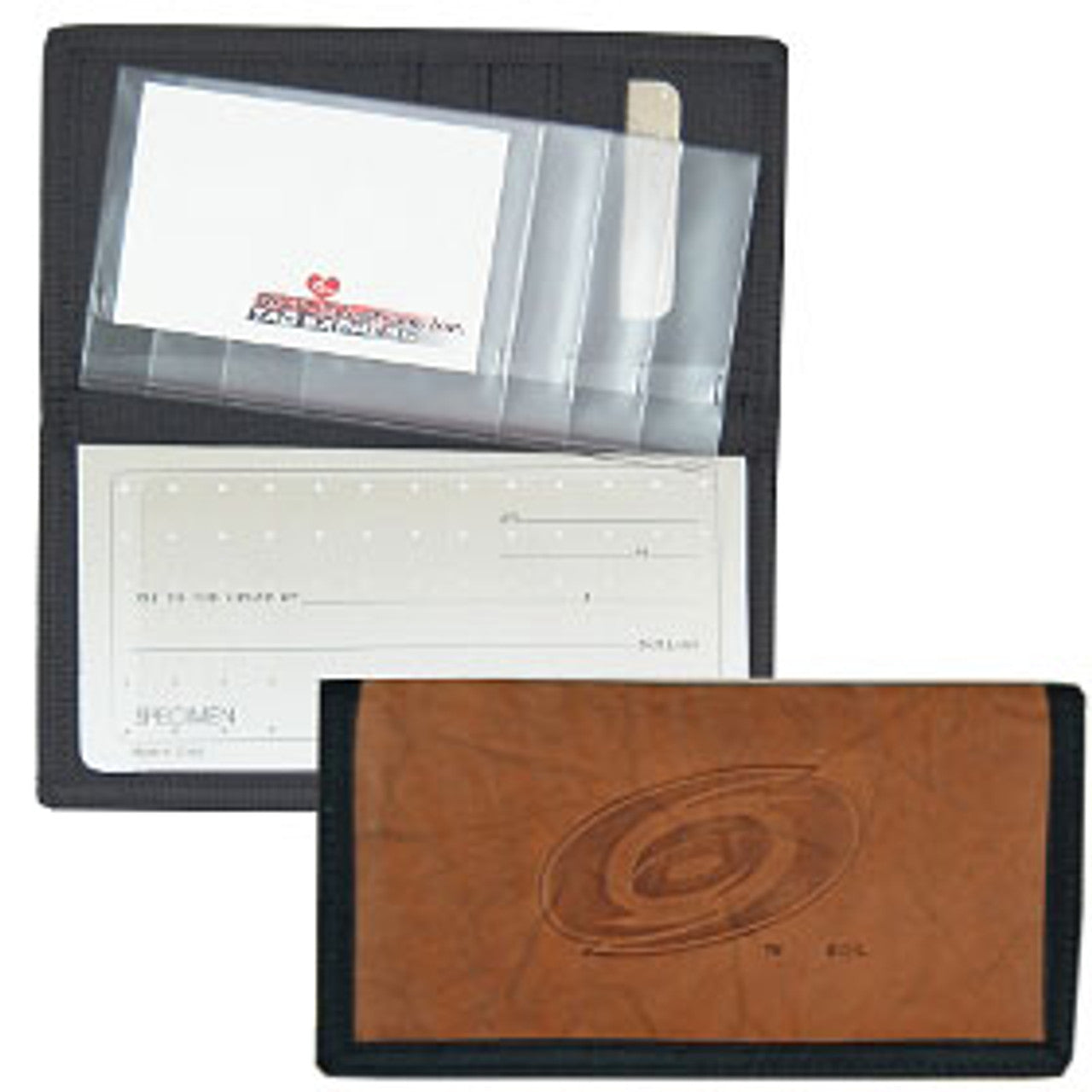 Carolina Hurricanes Checkbook Cover Leather/Nylon Embossed CO - Sports Collectibles, Sports Memorabilia, Sports Fan Shop, Sports Gifts